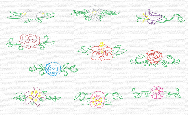 Flower Borders embroidery designs