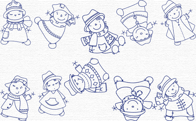 Scarecrows embroidery designs